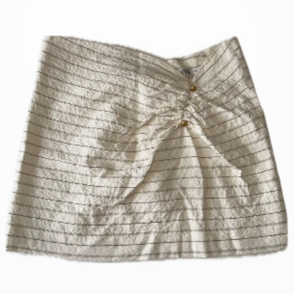 NWT Zara Cream & Brown Skirt Size XL